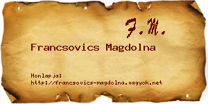 Francsovics Magdolna névjegykártya