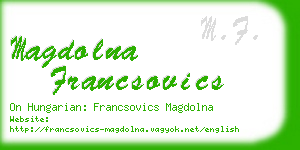 magdolna francsovics business card